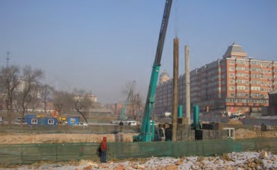 Scène de la construction en Russie